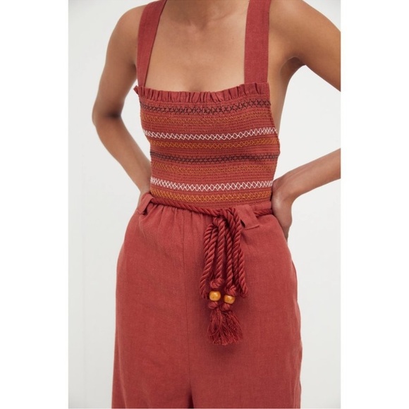 Free People Sienna Smocked Jumpsuit - Picture 3 of 16